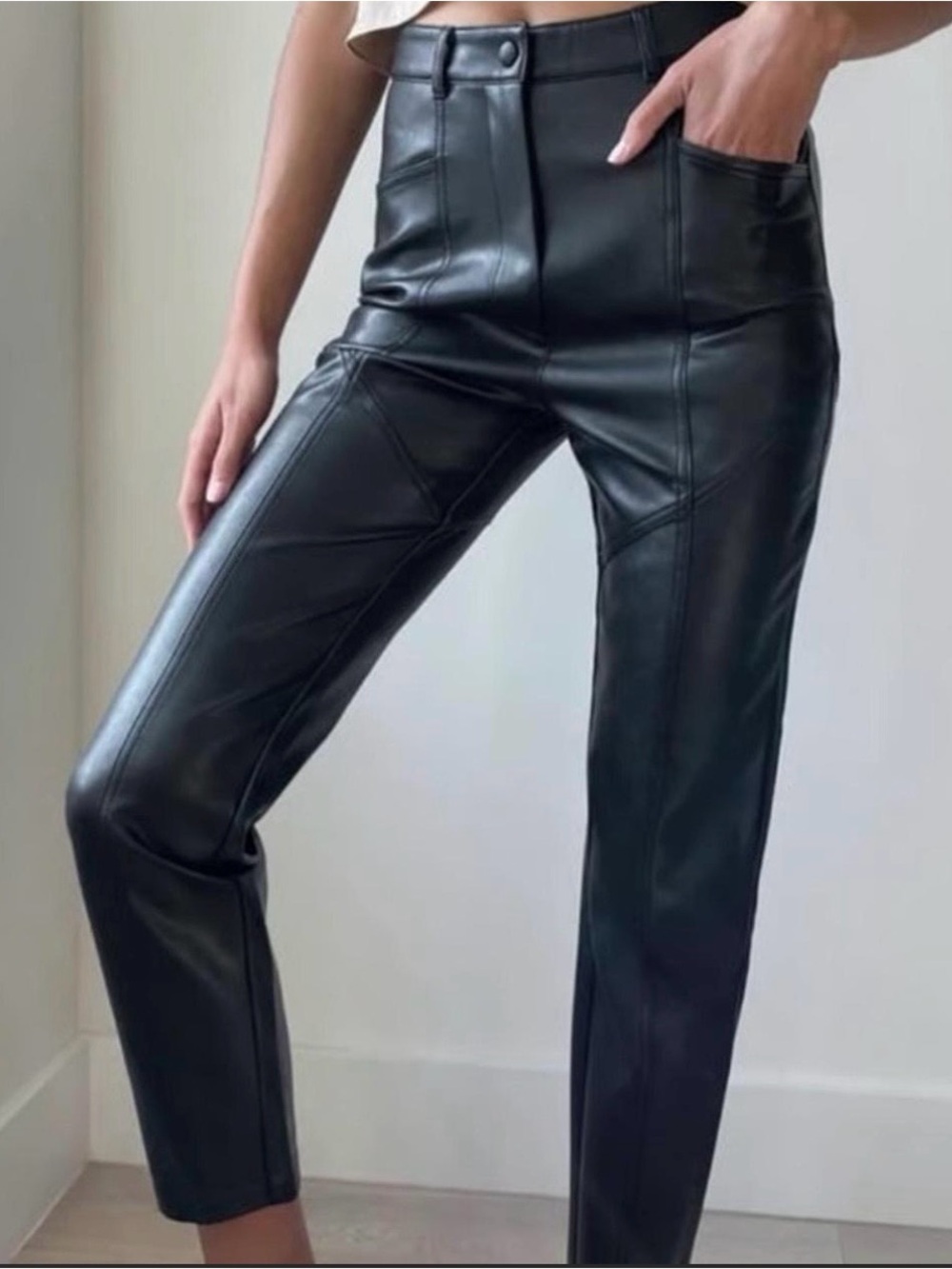 Wilfred Aritzia Rebel Vegan Leather High
Rise Tapered Pants
